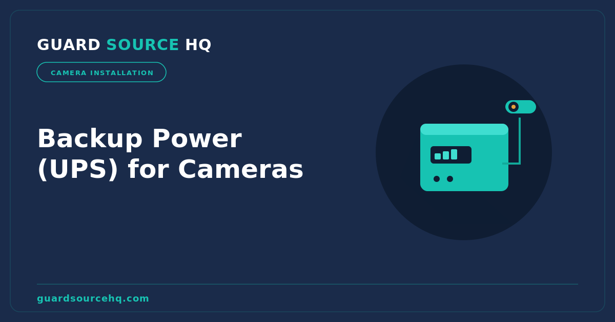 UPS battery backup for security cameras: NVR, PoE switch, and network gear on a line-interactive UPS
